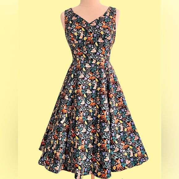 Bambi Floral Print V Neck Dress by Eva Rose - Picture 4 of 10